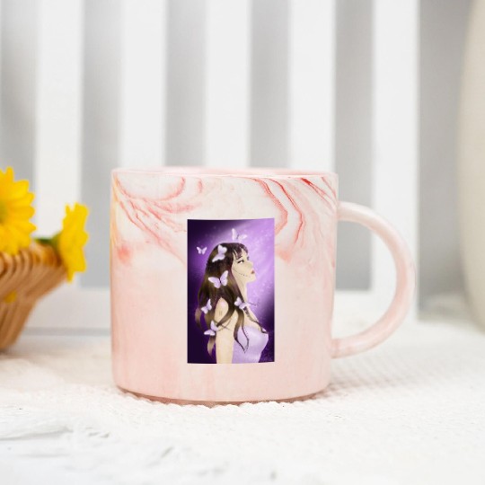 BTS Butterfly Fan Girl Marble Mugs