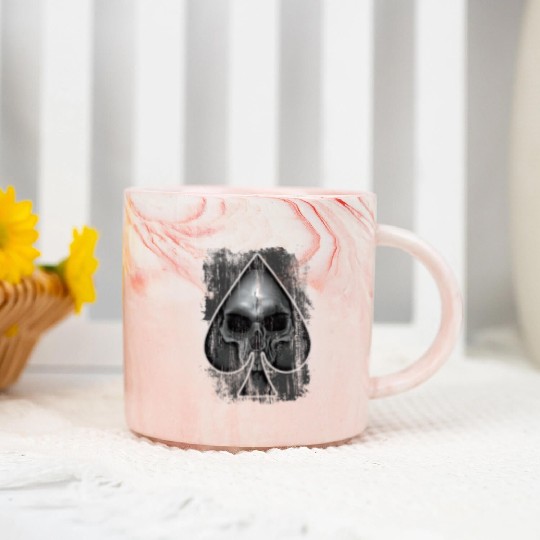 Heavy Metal Punk Poker Skull Marble Mugs