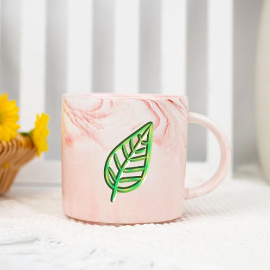 leaf green icon nature Marble Mugs