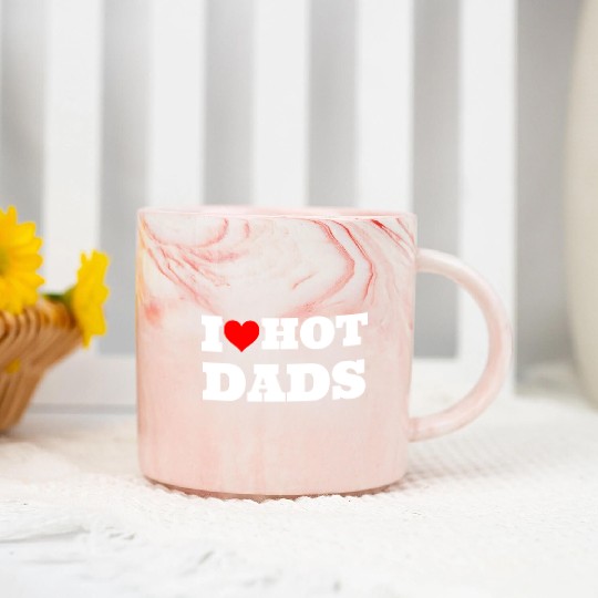 I love hot dads Marble Mugs