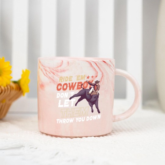 Rodeo Bull Riding Livestock Show Farmer Cattle Marble Mugs