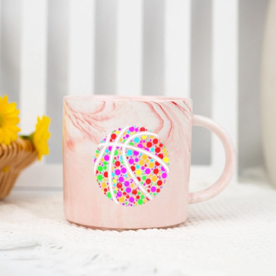 International Dot Day Colored Basketball Polka Dot Marble Mugs