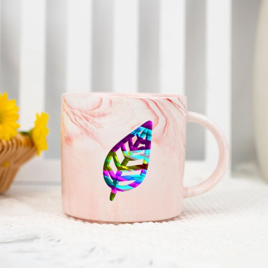 leaf icon nature colorful Marble Mugs