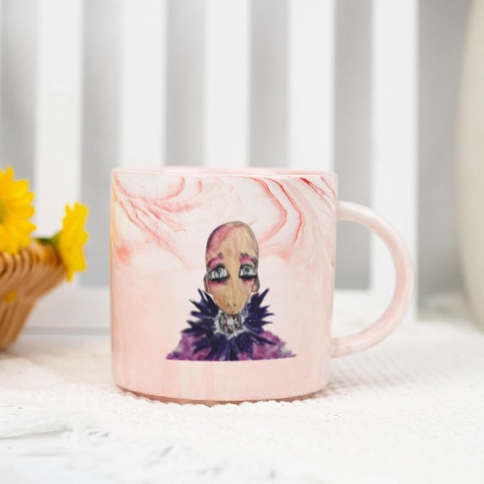 Glamorous baby in violet. Marble Mugs