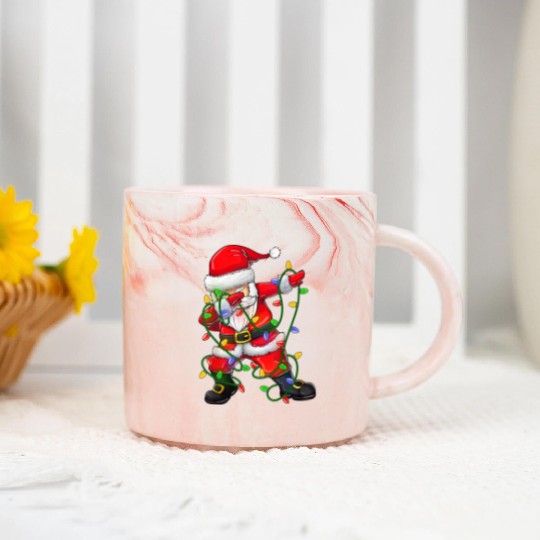 Dabbing Santa Marble Mugs for Boys Girls Christmas Tree