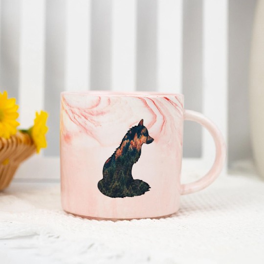 Silent Fox in the Forest Nature Wilderness Autumn Marble Mugs
