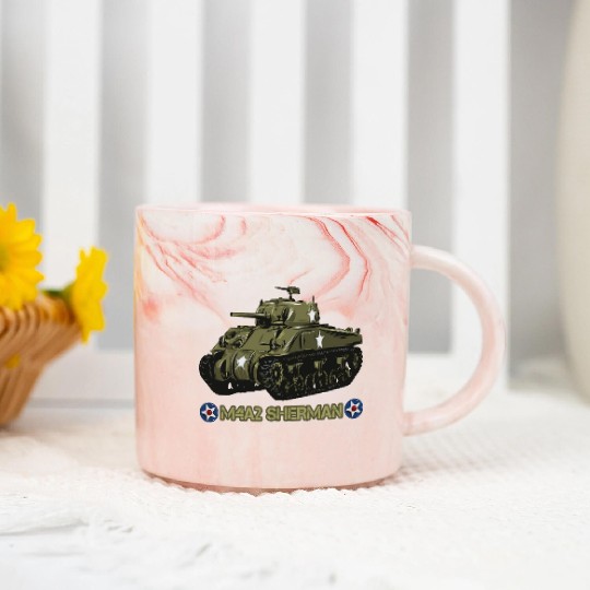 World War 2 American Tank M4A2 Sherman Marble Mugs