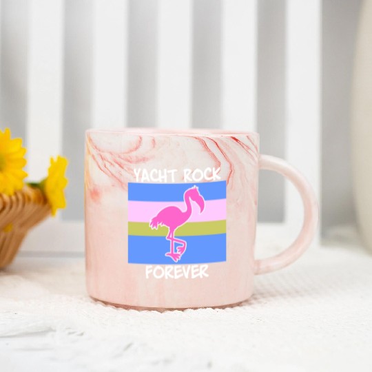 Yacht Rock Forever Marble Mugs 80s Style flamingo