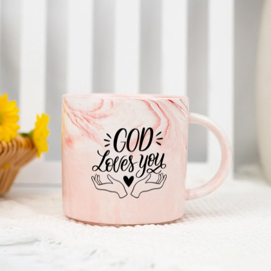 god loves you Marble Mugs