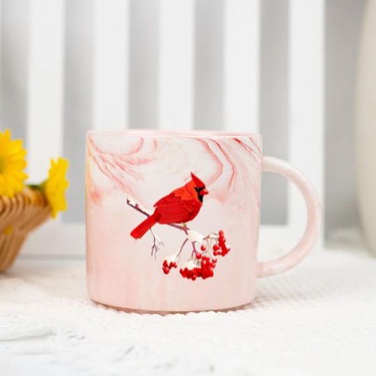 Awesome Red Cardinal Birds Gift Nature Lover Funny Marble Mugs