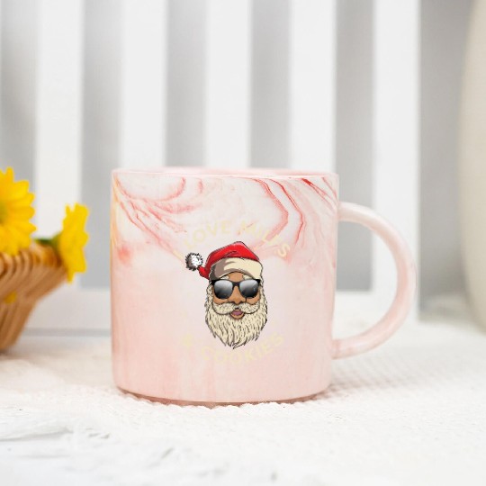 I Love Milfs and Cookies Funny Naughty Santa Claus Marble Mugs