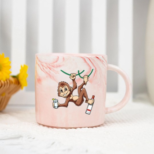 Funny Monkey drinking Grain Chimpanzee Marble Mugs