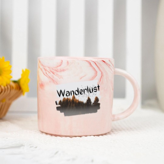 Wanderlust design Marble Mugs