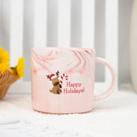 Happy Holidays Marble Mugs