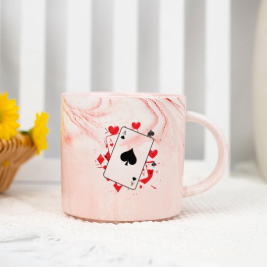 Ace of Spades Playing Card Marble Mugs