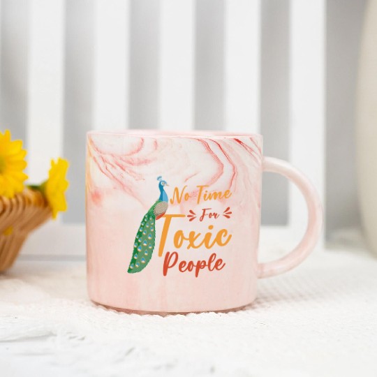 Peacock Positivity Peacock Fan Toxic People Nature Marble Mugs