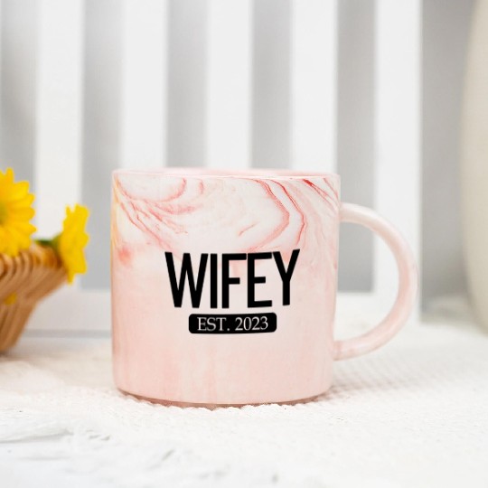 Wifey Est. 2023 Matching Couple Newlywed Marriedwi Marble Mugs