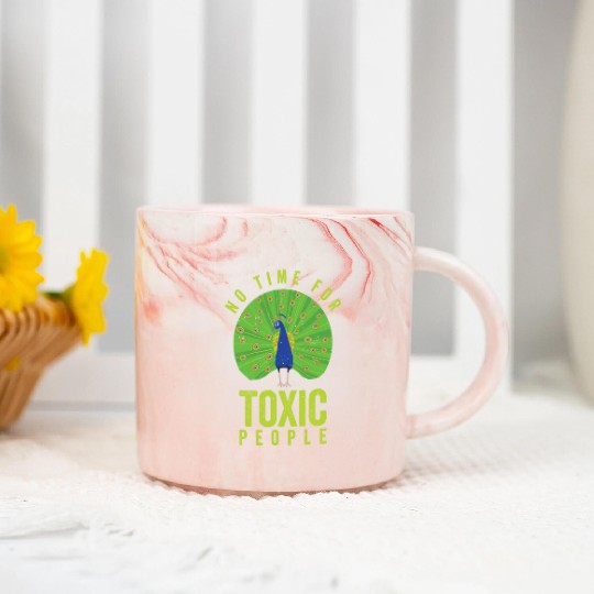 Peacock Positivity Peacock Fan Toxic People Nature Marble Mugs