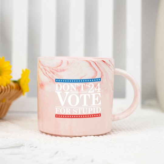 Don’t Vote For Stupid 2024 Marble Mugs