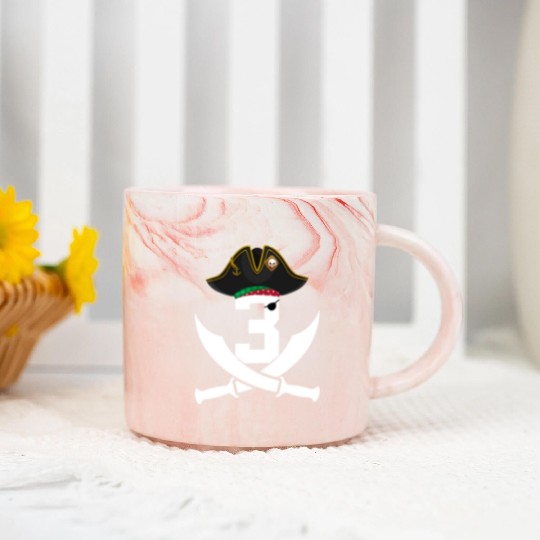 Number 3 Pirate Boys 3 Year Old Fun 3rd Birthday Marble Mugs