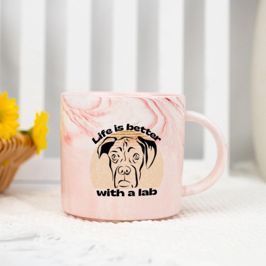 life is better with a lab Marble Mugs