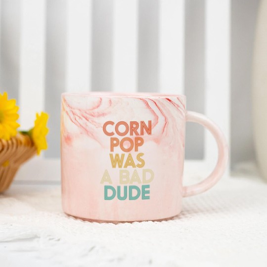 Corn Pop Was A Bad Dude Funny Meme Marble Mugs