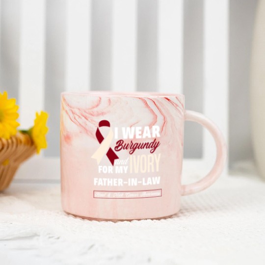 I Wear Burgundy Ivory For Father In Law Head Neck Marble Mugs