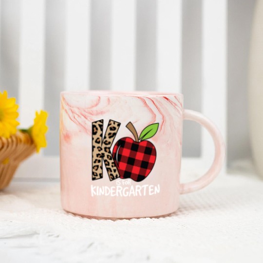 K Is For Kindergarten Cheetah Back To School Marble Mugs