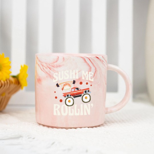 Sushi Me Rollin' Japanese Foodie I Love Sushi Marble Mugs