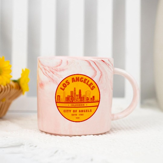 Los Angeles Skyline Marble Mugs