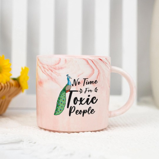 Peacock Positivity Peacock Fan Toxic People Nature Marble Mugs
