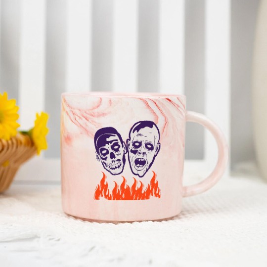 Fine Graphic Halloween Zombie Funny Marble Mugs
