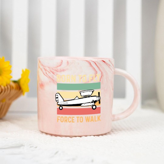 Forced to Walk Aircraft Mechanic Gift Marble Mugs