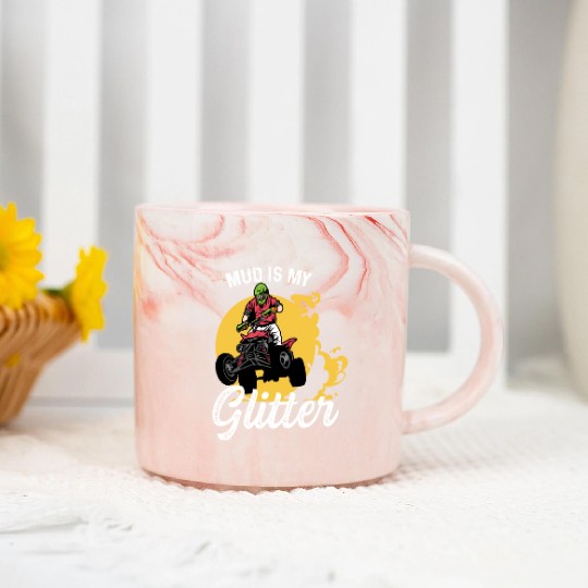 Mud is Glitter Fearless or Brave Gift Marble Mugs