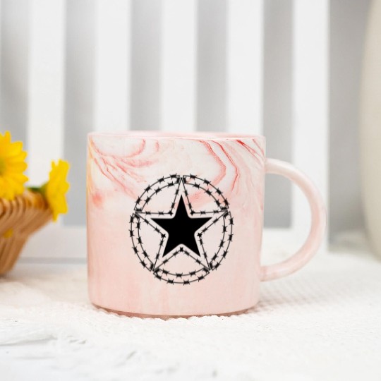 Barbed Wire US Army Star Marble Mugs