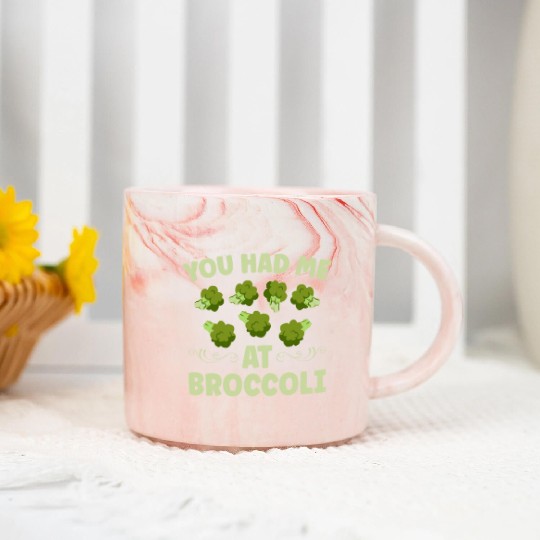 You Had Me At Broccoli Vegetarian Vegetable Vegan Marble Mugs