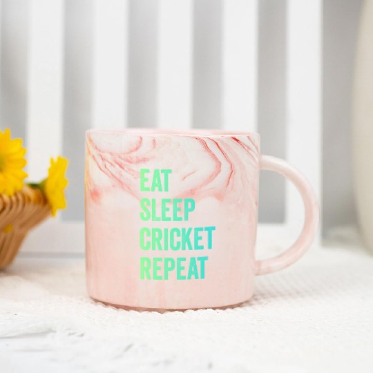 Eat sleep cricket repeat | Cricket Lover Marble Mugs