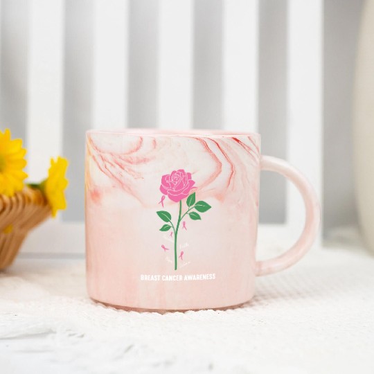 Fearless Faith Hope Beleive Breast Cancer Awarenes Marble Mugs