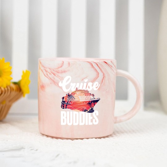 Cruise Ship Vacation Friends Girl Marble Mugs