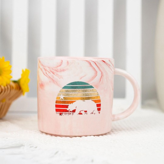 California Bear Marble Mugs