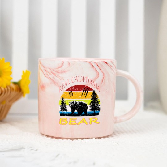 California BEAR Marble Mugs