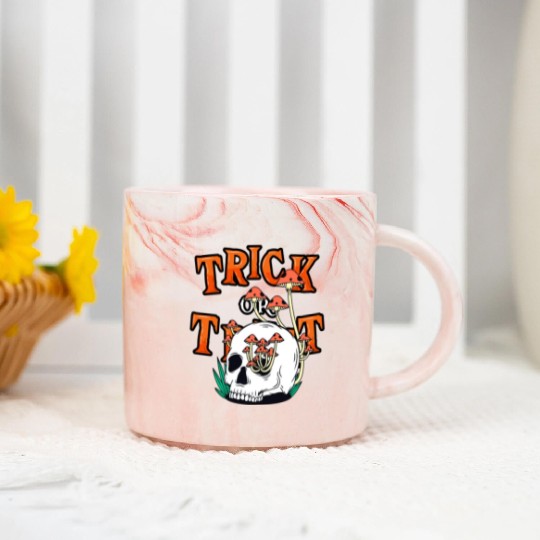 Trick or Treat People With Kindness Skeleton Hallo Marble Mugs