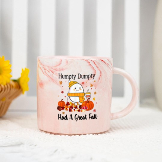 Humpty Dumpty Had A Great Fall Thanksgiving Autumn Marble Mugs