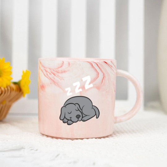 Weimaraner Dog Sleeping Pajama Sleeping Marble Mugs