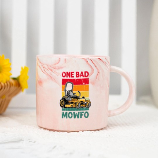 One Bad Mowfo - lawn mowing Marble Mugs