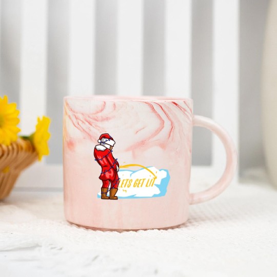 Lets get lit christmas Marble Mugs