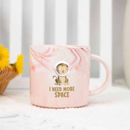 Monkey Astronaut I Need More Space Marble Mugs