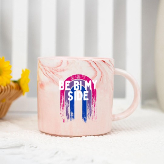 Be Bi My Side Bisexual LGBTQ Bi Pride LGBT Marble Mugs