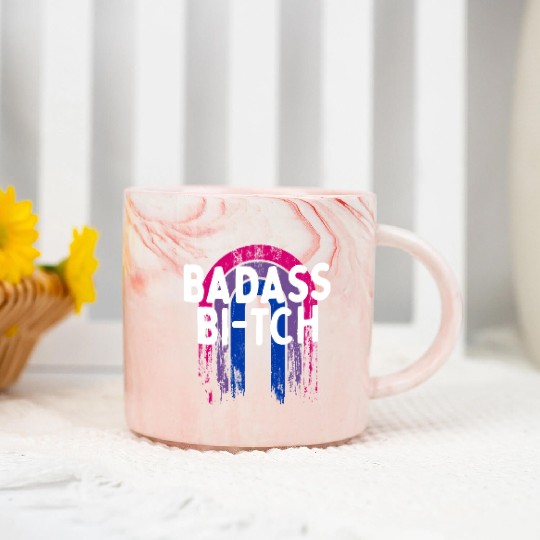 Badass Bi-tch Bisexual LGBTQ Bi Pride LGBT Marble Mugs
