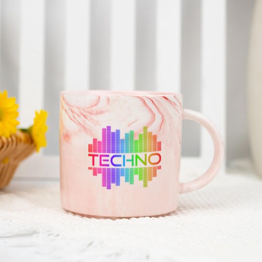 Techno Music Rainbow Spectrum Hard Dark Acid Marble Mugs